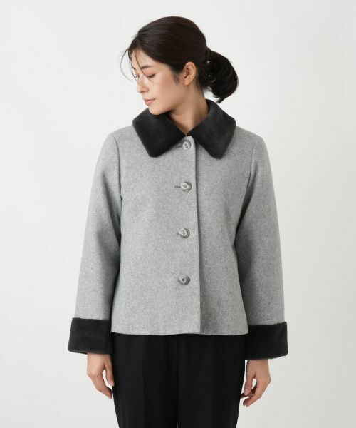 Leilian / レリアン テーラードジャケット | フェイクファー切替ジャケット | 詳細8