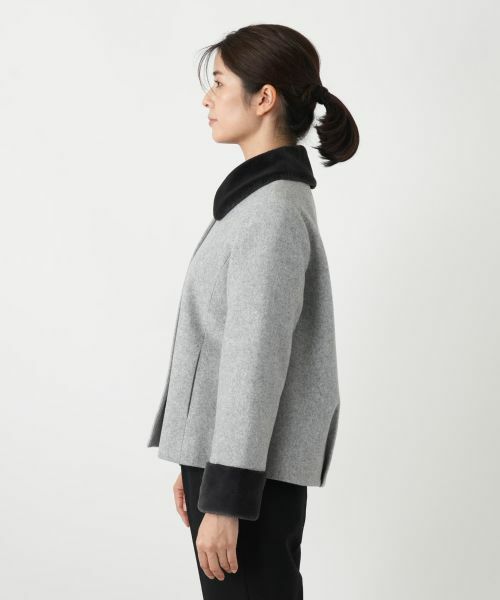 Leilian / レリアン テーラードジャケット | フェイクファー切替ジャケット | 詳細9