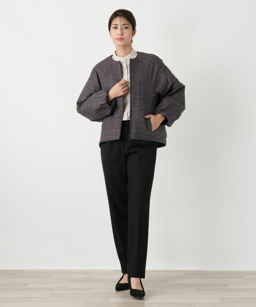 Leilian / レリアン その他アウター | 中わた入りチェックノーカラージャケット | 詳細1
