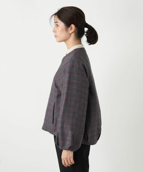 Leilian / レリアン その他アウター | 中わた入りチェックノーカラージャケット | 詳細5