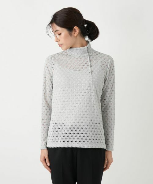 Leilian / レリアン カットソー | 透かし編みハイネックニットソー | 詳細10