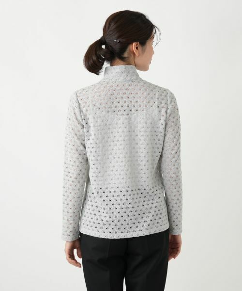 Leilian / レリアン カットソー | 透かし編みハイネックニットソー | 詳細12