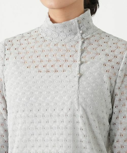 Leilian / レリアン カットソー | 透かし編みハイネックニットソー | 詳細13