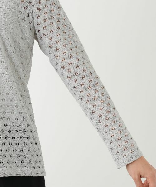 Leilian / レリアン カットソー | 透かし編みハイネックニットソー | 詳細15