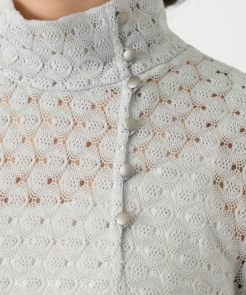 Leilian / レリアン カットソー | 透かし編みハイネックニットソー | 詳細17