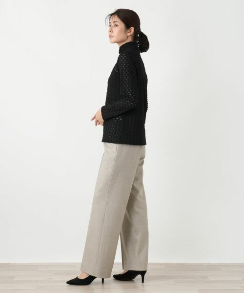 Leilian / レリアン カットソー | 透かし編みハイネックニットソー | 詳細2