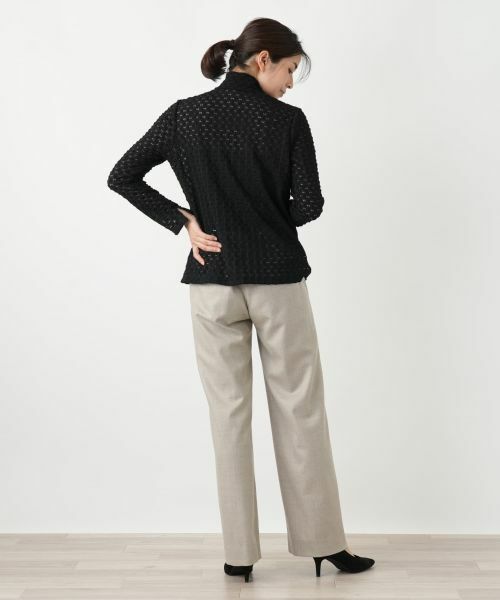 Leilian / レリアン カットソー | 透かし編みハイネックニットソー | 詳細3