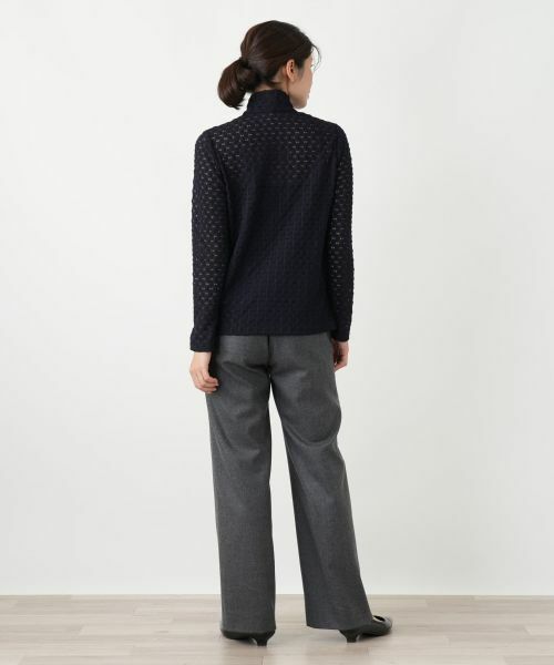 Leilian / レリアン カットソー | 透かし編みハイネックニットソー | 詳細6