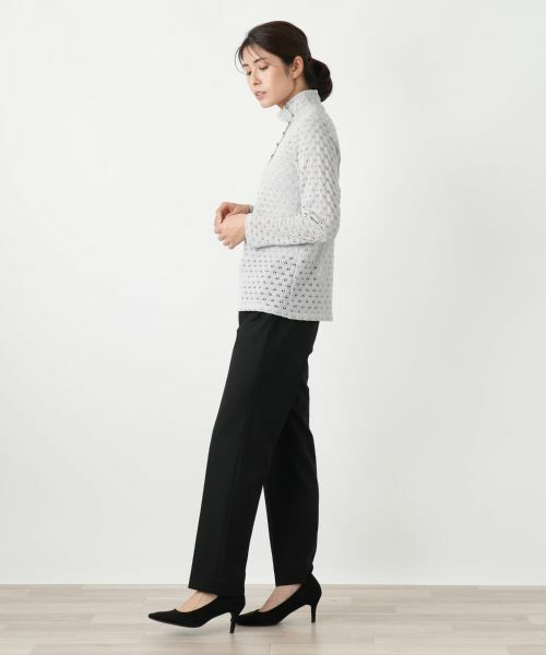 Leilian / レリアン カットソー | 透かし編みハイネックニットソー | 詳細8