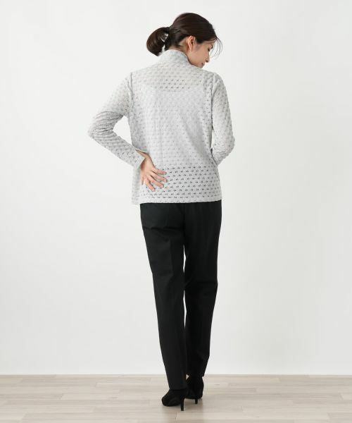 Leilian / レリアン カットソー | 透かし編みハイネックニットソー | 詳細9