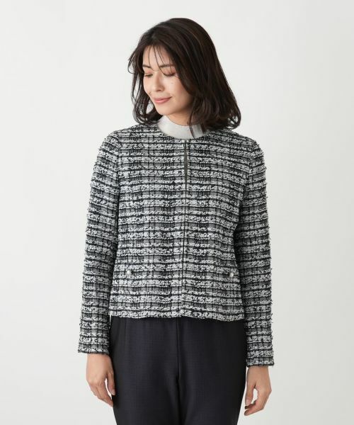 Leilian / レリアン テーラードジャケット | ツイードノーカラージャケット【セレモニー】【Leilian WHITE LABEL】 | 詳細8