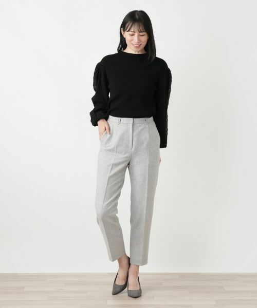 Leilian / レリアン その他パンツ | ヘリンボーンクロップドパンツ【Leilian WHITE LABEL】 | 詳細1