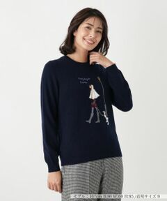 Leilian / レリアン ニット・セーター | カシミヤ混刺繍クルーネックニット【Leilian WHITE LABEL】