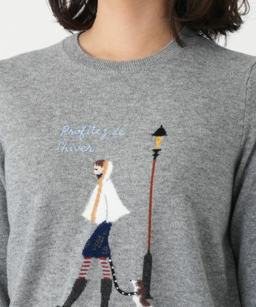 Leilian / レリアン ニット・セーター | カシミヤ混刺繍クルーネックニット【Leilian WHITE LABEL】 | 詳細10
