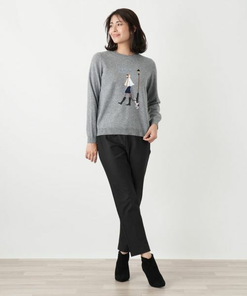 Leilian / レリアン ニット・セーター | カシミヤ混刺繍クルーネックニット【Leilian WHITE LABEL】 | 詳細4