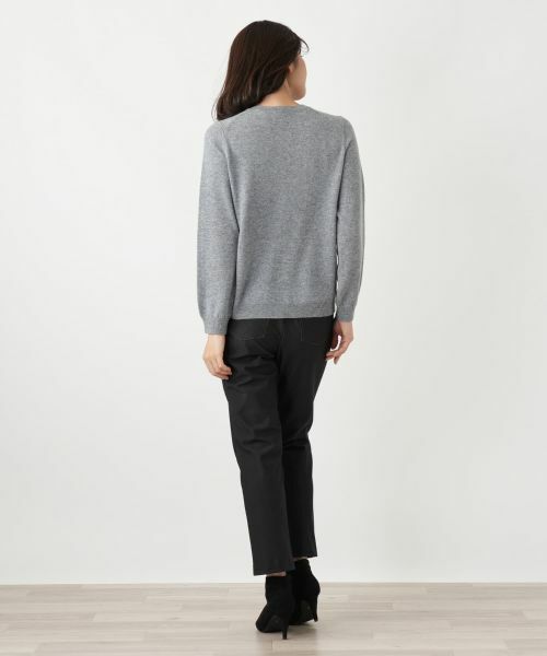 Leilian / レリアン ニット・セーター | カシミヤ混刺繍クルーネックニット【Leilian WHITE LABEL】 | 詳細6