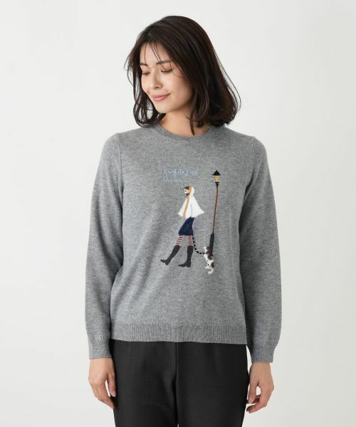 Leilian / レリアン ニット・セーター | カシミヤ混刺繍クルーネックニット【Leilian WHITE LABEL】 | 詳細7