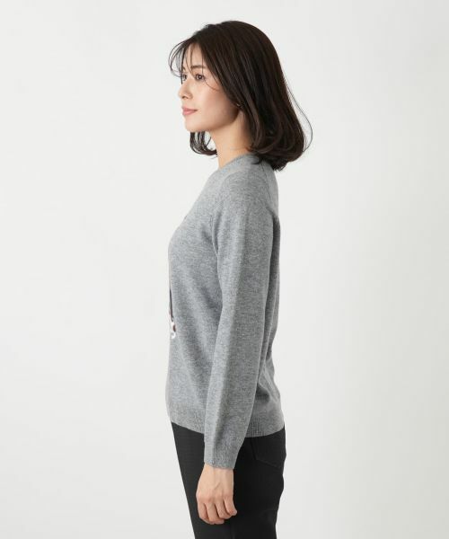 Leilian / レリアン ニット・セーター | カシミヤ混刺繍クルーネックニット【Leilian WHITE LABEL】 | 詳細8