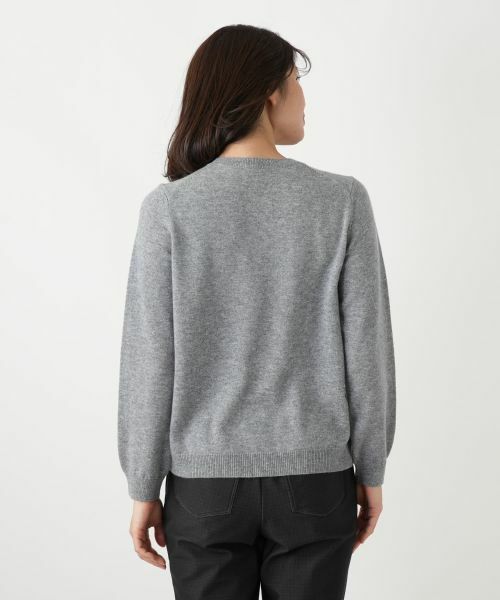 Leilian / レリアン ニット・セーター | カシミヤ混刺繍クルーネックニット【Leilian WHITE LABEL】 | 詳細9