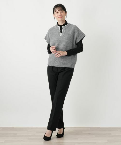 Leilian / レリアン テーラードジャケット | スキッパーニットベスト【Leilian WHITE LABEL】 | 詳細1