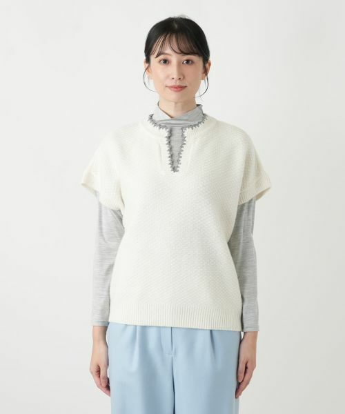 Leilian / レリアン テーラードジャケット | スキッパーニットベスト【Leilian WHITE LABEL】 | 詳細7