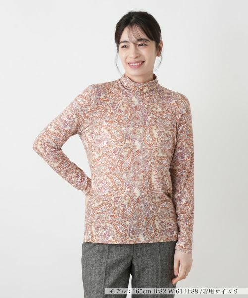 Leilian / レリアン カットソー | ペイズリー柄ハイネックカットソー【Leilian WHITE LABEL】 | 詳細6