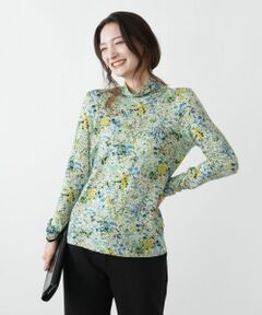 Leilian / レリアン カットソー | 小花柄ハイネックカットソー【Leilian WHITE LABEL】