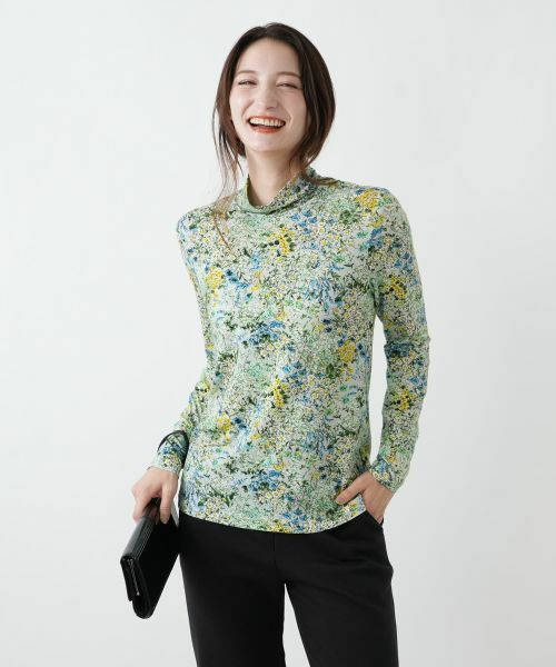 Leilian / レリアン カットソー | 小花柄ハイネックカットソー【Leilian WHITE LABEL】 | 詳細2