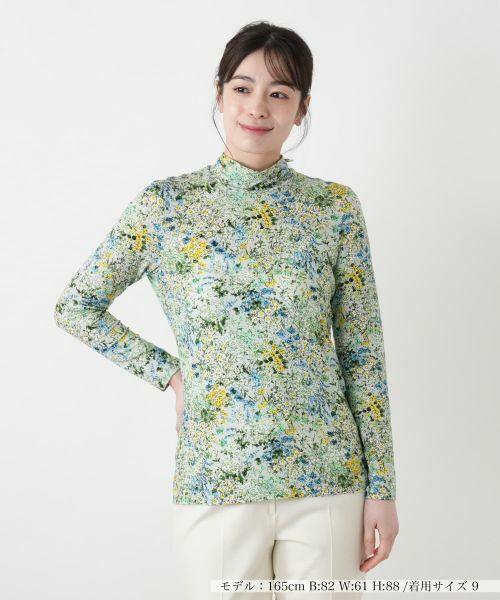 Leilian / レリアン カットソー | 小花柄ハイネックカットソー【Leilian WHITE LABEL】 | 詳細6