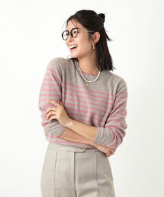 Leilian / レリアン ニット・セーター | カシミヤボーダーニットプルオーバー【Leilian WHITE LABEL】