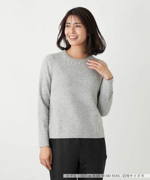 Leilian / レリアン ニット・セーター | ビジュークルーネックニット【Leilian WHITE LABEL】 | 詳細4