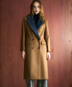 Leilian / レリアン その他アウター | フェイクファー切替ダブルブレストコート