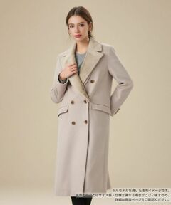 Leilian / レリアン その他アウター | フェイクファー切替ダブルブレストコート