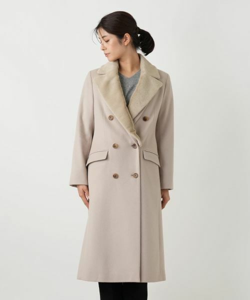 Leilian / レリアン その他アウター | フェイクファー切替ダブルブレストコート | 詳細11