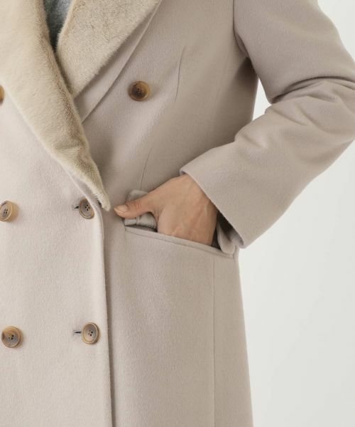 Leilian / レリアン その他アウター | フェイクファー切替ダブルブレストコート | 詳細17