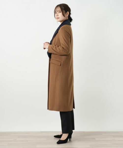 Leilian / レリアン その他アウター | フェイクファー切替ダブルブレストコート | 詳細5