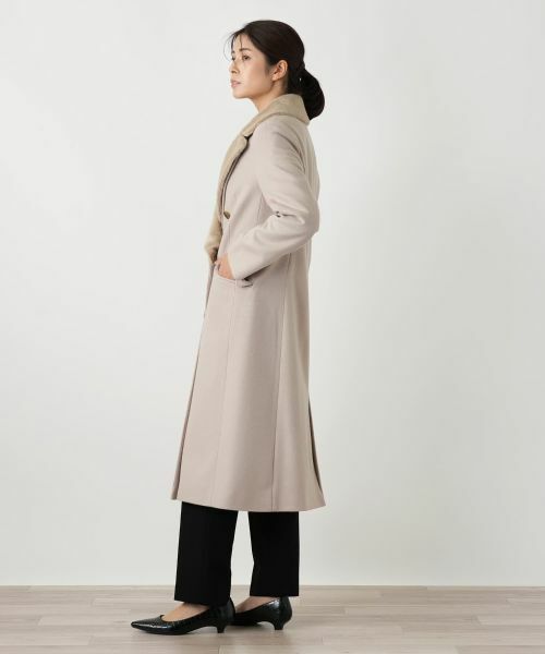 Leilian / レリアン その他アウター | フェイクファー切替ダブルブレストコート | 詳細8