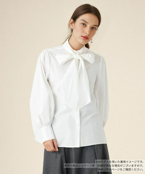 Leilian / レリアン シャツ・ブラウス | ビッグボウタイブラウス(アイボリー)