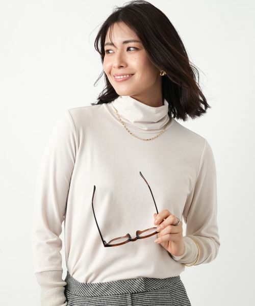 Leilian / レリアン カットソー | 袖口ラメチュールタートルネックプルオーバー【Leilian WHITE LABEL】 | 詳細11