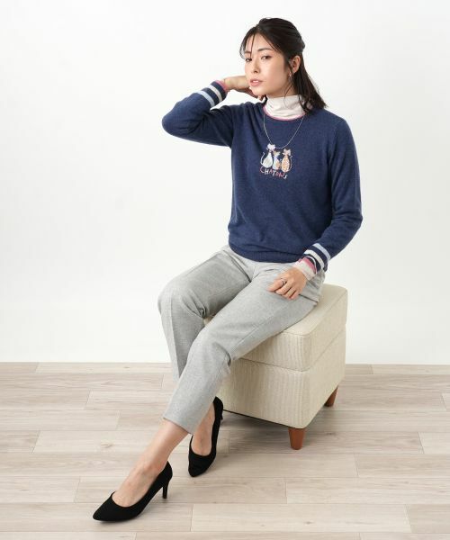 Leilian / レリアン カットソー | 袖口ラメチュールタートルネックプルオーバー【Leilian WHITE LABEL】 | 詳細17