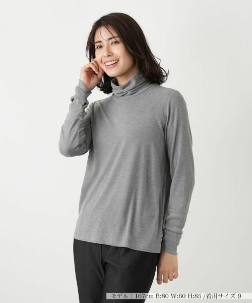 Leilian / レリアン カットソー | 袖口ラメチュールタートルネックプルオーバー【Leilian WHITE LABEL】 | 詳細7