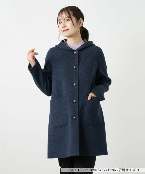 Leilian / レリアン その他アウター | フーデッドコート【Leilian WHITE LABEL】(ネイビー系)