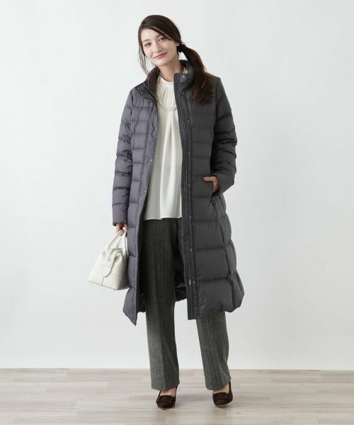 Leilian/レリアン スタンドカラーダウンコート【Leilian WHITE LABEL】 チャコール系 9(M) Leilian/レリアン スタンドカラーダウンコート【Leilian WHITE LABEL】 チャコール系 9(M)
