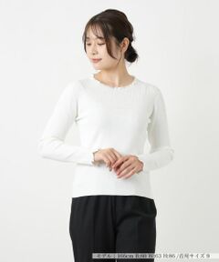 Leilian / レリアン ニット・セーター | フリル編地切替ニット