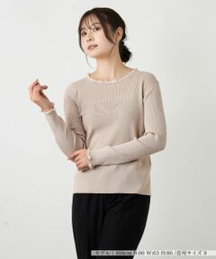 Leilian / レリアン ニット・セーター | フリル編地切替ニット