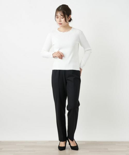 Leilian / レリアン ニット・セーター | フリル編地切替ニット | 詳細1