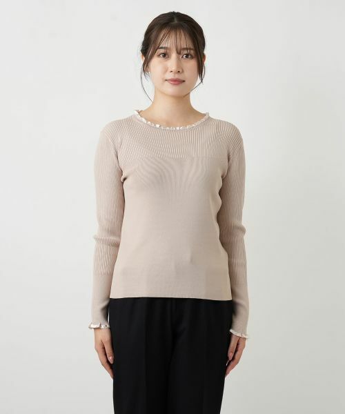 Leilian / レリアン ニット・セーター | フリル編地切替ニット | 詳細10