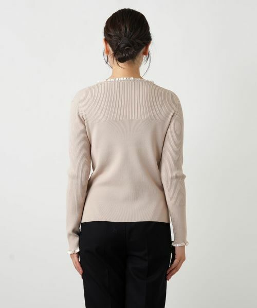 Leilian / レリアン ニット・セーター | フリル編地切替ニット | 詳細12