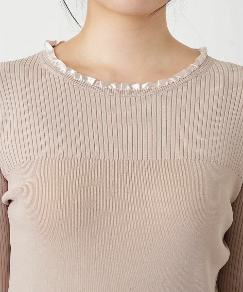 Leilian / レリアン ニット・セーター | フリル編地切替ニット | 詳細13