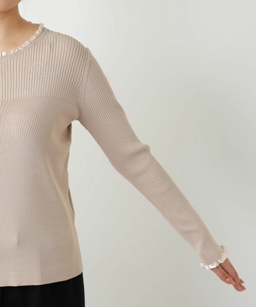 Leilian / レリアン ニット・セーター | フリル編地切替ニット | 詳細15
